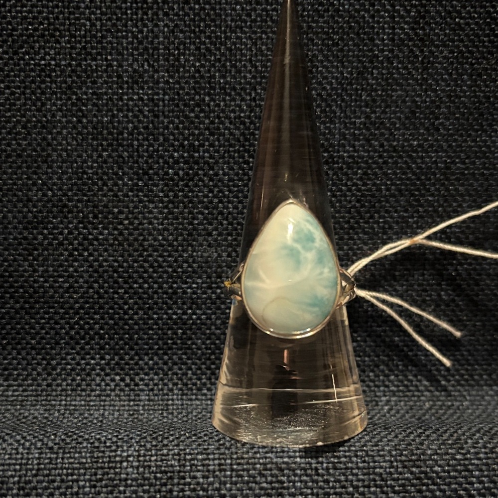 STERLING SILVER. Larimar Ring. Size9 NEW